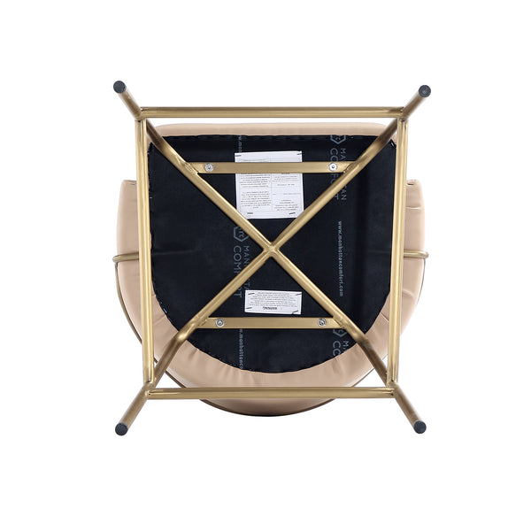 Manhattan Comfort Gracie Leatherette Counter Stools With Steel Legs For Elegant Dining Spaces – Timeless Design Tan And Gold Steel Cs019-gtn