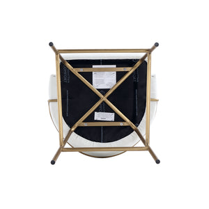 Manhattan Comfort Gracie Leatherette Counter Stools With Steel Legs For Elegant Dining Spaces – Timeless Design White And Gold Steel Cs019-gwh