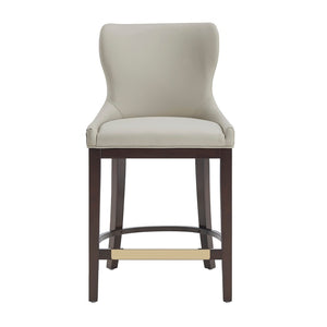 Manhattan Comfort Blair Elegant Leatherette Counter Stool With Beech Wood Legs And Gold-finished Footrest For Style Stone Beech Wood Cs020-st
