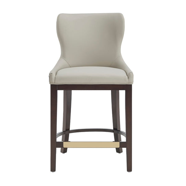 Manhattan Comfort Blair Elegant Leatherette Counter Stool With Beech Wood Legs And Gold-finished Footrest For Style Stone Beech Wood Cs020-st