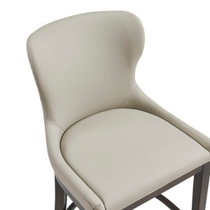 Manhattan Comfort Blair Elegant Leatherette Counter Stool With Beech Wood Legs And Gold-finished Footrest For Style Stone Beech Wood Cs020-st