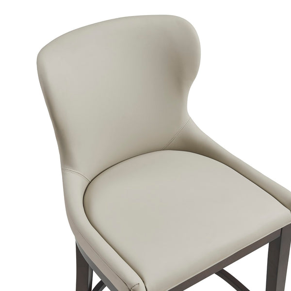 Manhattan Comfort Blair Elegant Leatherette Counter Stool With Beech Wood Legs And Gold-finished Footrest For Style Stone Beech Wood Cs020-st