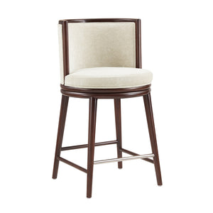 Manhattan Comfort Evalyn Exquisite Textured Chenille Counter Stool With Elegant Beech Wood Frame And Comfort Design Cream Beech Wood Cs021-cr