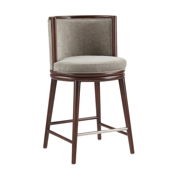 Manhattan Comfort Evalyn Exquisite Textured Chenille Counter Stool With Elegant Beech Wood Frame And Comfort Design Dove Beech Wood Cs021-do