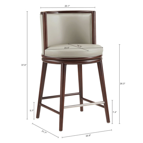 Manhattan Comfort Evalyn Exquisite Textured Chenille Counter Stool With Elegant Beech Wood Frame And Comfort Design Stone Beech Wood Cs021-st
