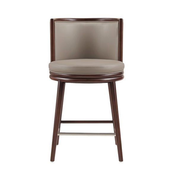 Manhattan Comfort Evalyn Exquisite Textured Chenille Counter Stool With Elegant Beech Wood Frame And Comfort Design Taupe Beech Wood Cs021-tp