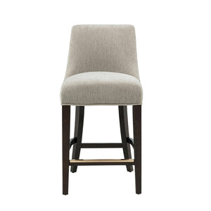 Manhattan Comfort Beever Chenille Bar And Counter Stool With Elegant Rubberwood Legs For Stylish Comfort And Support Taupe Rubberwood Cs024-tp