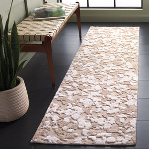 Safavieh Casablanca Modern Runner Rug - Elegant Abstract Design For Hallways, Luxurious Wool Blend Comfort Beige ,Ivory 90% Wool,10% Polyester Csb125b-28