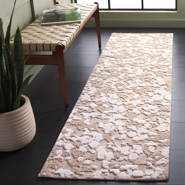Safavieh Casablanca Modern Runner Rug - Elegant Abstract Design For Hallways, Luxurious Wool Blend Comfort Beige ,Ivory 90% Wool,10% Polyester Csb125b-28