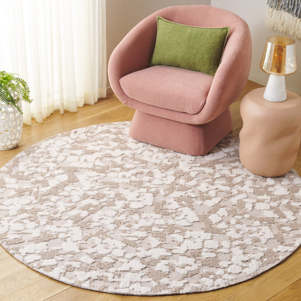 Safavieh Casablanca Modern Runner Rug - Elegant Abstract Design For Hallways, Luxurious Wool Blend Comfort Beige ,Ivory 90% Wool,10% Polyester Csb125b-6r