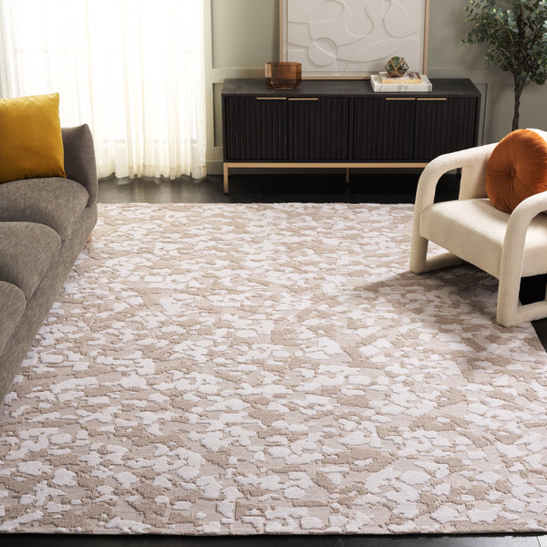 Safavieh Casablanca Modern Runner Rug - Elegant Abstract Design For Hallways, Luxurious Wool Blend Comfort Beige ,Ivory 90% Wool,10% Polyester Csb125b-8