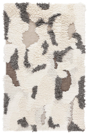 Safavieh Casablanca Hand-woven Area Rug - Luxurious Wool Blend, Contemporary Abstract Design For Any Space Ivory ,Grey 80% Nz Wool,10% Imported Wool,10% Cotton Csb146a-4