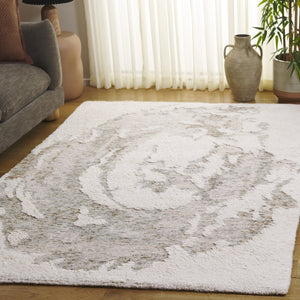 Safavieh Casablanca Hand-tufted Area Rug - Luxurious Wool Design For Modern Elegance And Comfort In Any Space Ivory ,Teal Wool Pile Csb439l-5