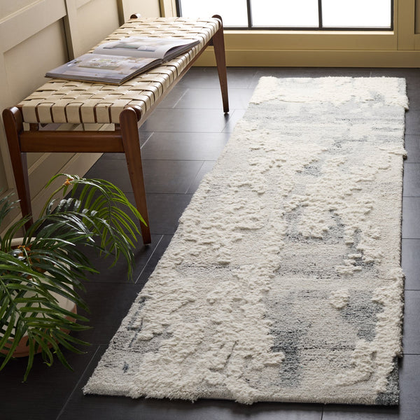 Safavieh Casablanca Modern Hand-tufted Runner Rug - Luxurious Wool Pile For Elegant Home Décor Upgrade Grey ,Ivory Wool Pile Csb444f-28