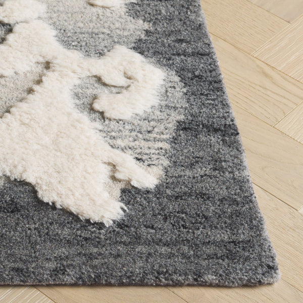 Safavieh Casablanca Hand-tufted Wool Rug – Luxurious Plush Pile, Modern Abstract Design For Elegant Spaces Dark Grey ,Ivory Wool Pile Csb445h-4