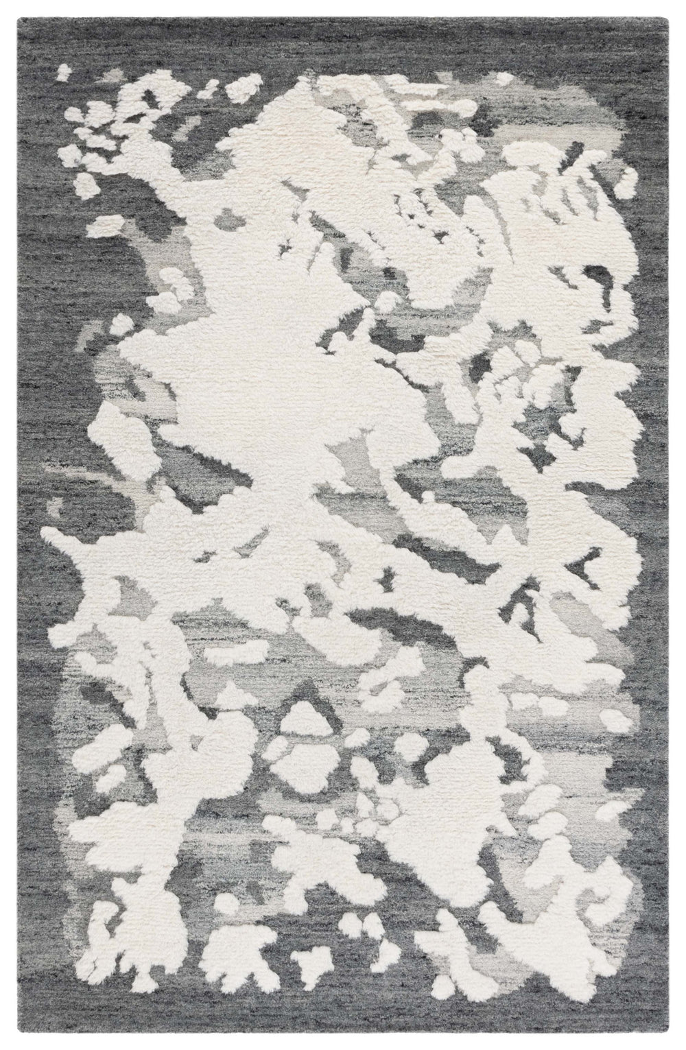 Safavieh Casablanca Modern Runner Rug - Artisan Hand-tufted Design With Plush Pile For Elegant Spaces Dark Grey ,Ivory Wool Pile Csb445h-5