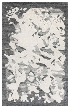 Safavieh Casablanca Modern Runner Rug - Artisan Hand-tufted Design With Plush Pile For Elegant Spaces Dark Grey ,Ivory Wool Pile Csb445h-5