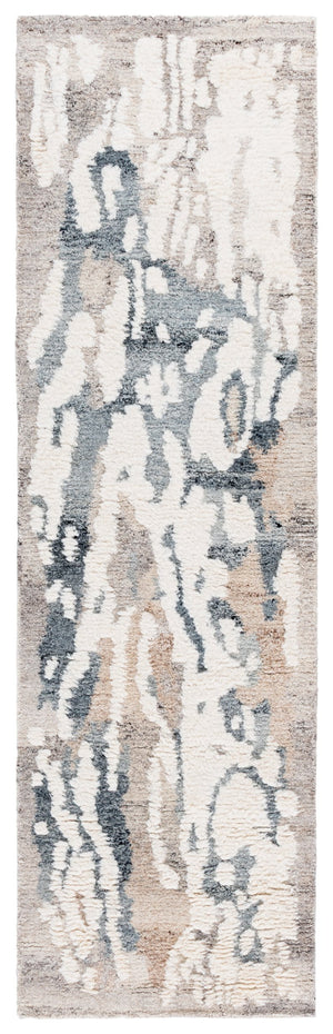 Safavieh Casablanca Modern Hand Tufted Wool Runner Rug - Elegant Abstract Design For Sophisticated Spaces Grey ,Ivory Wool Pile Csb446f-28