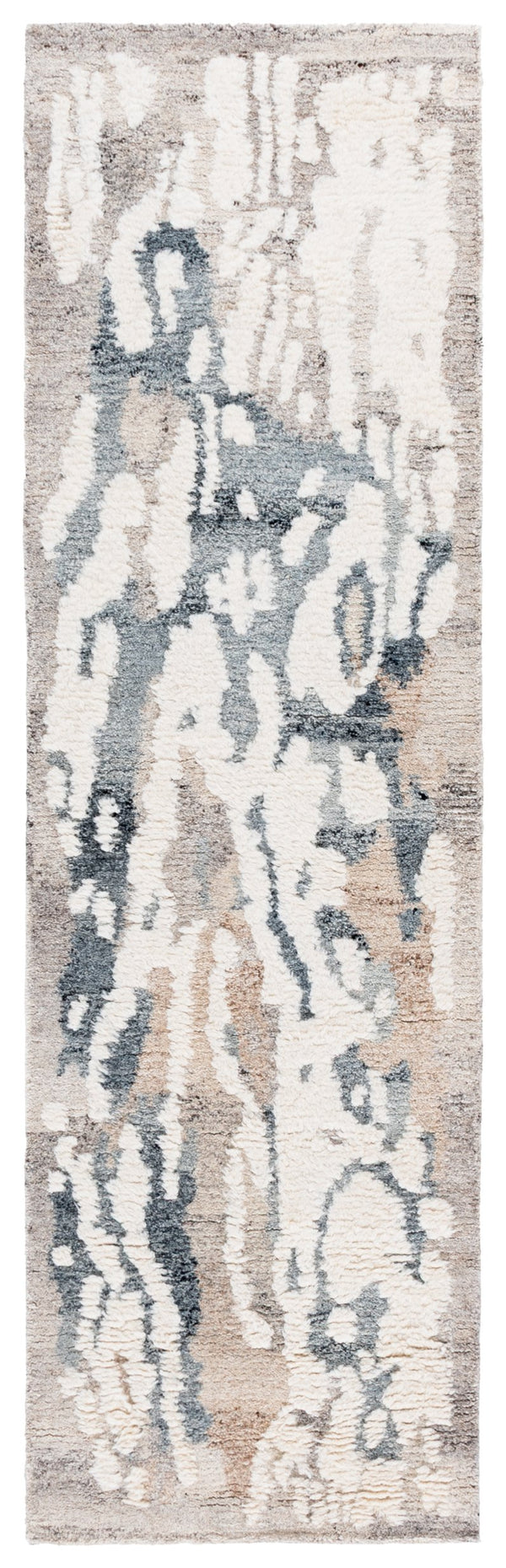 Safavieh Casablanca Modern Hand Tufted Wool Runner Rug - Elegant Abstract Design For Sophisticated Spaces Grey ,Ivory Wool Pile Csb446f-28