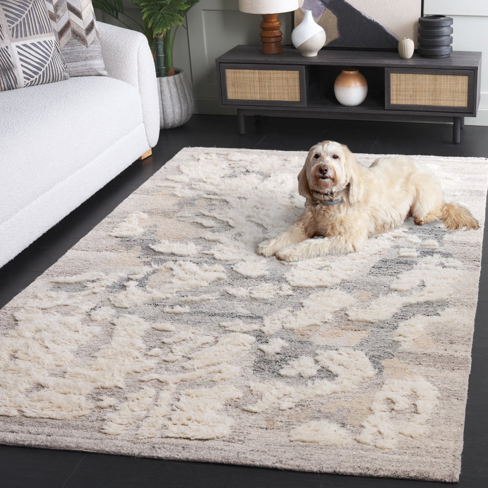 Safavieh Casablanca Handcrafted Wool Area Rug - Luxurious Abstract Design For Modern Elegance In Any Room Grey ,Ivory Wool Pile Csb446f-4