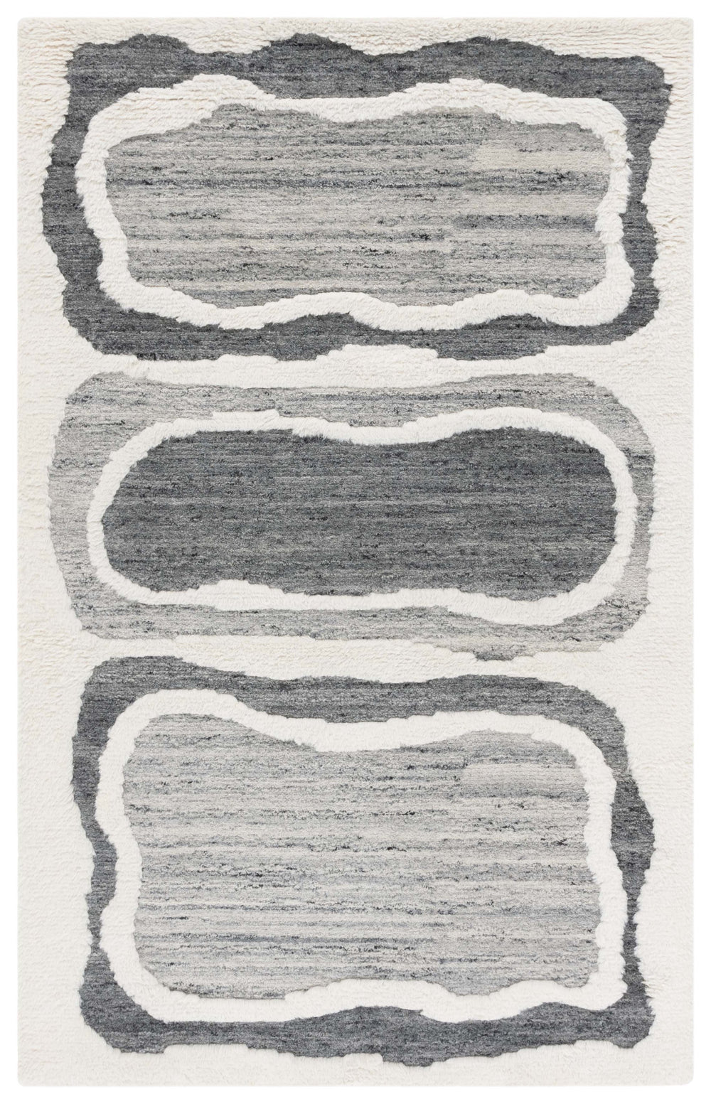 Safavieh Casablanca Hand-tufted Wool Runner Rug - Elegant Modern Design With Plush Pile For Cozy Spaces Grey ,Ivory Wool Pile Csb447f-5