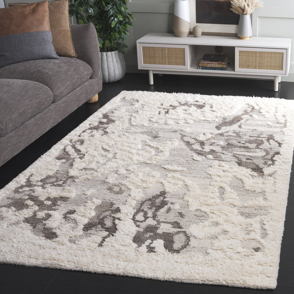 Safavieh Casablanca Hand-tufted Wool Rug - Luxurious Abstract Design For Modern Elegance In Any Space Ivory ,Taupe Wool Pile Csb448e-4