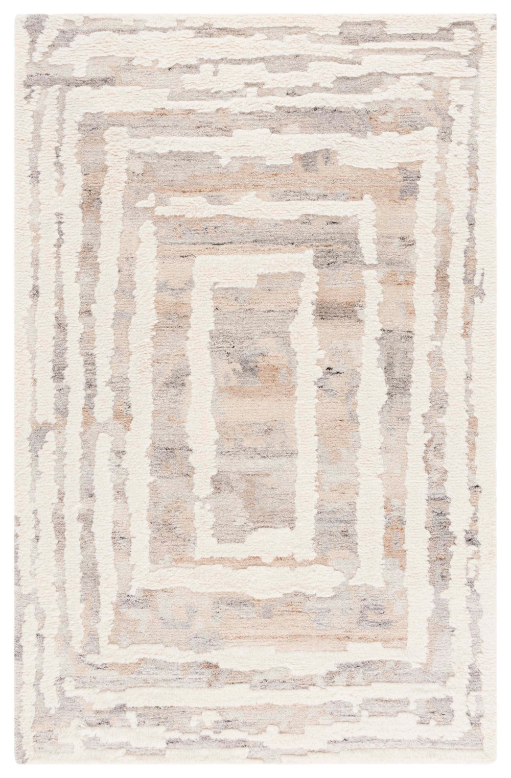 Safavieh Casablanca Modern Runner Rug - Hand-tufted Wool With Exquisite Abstract Design For Timeless Elegance Beige ,Ivory Wool Pile Csb449b-5