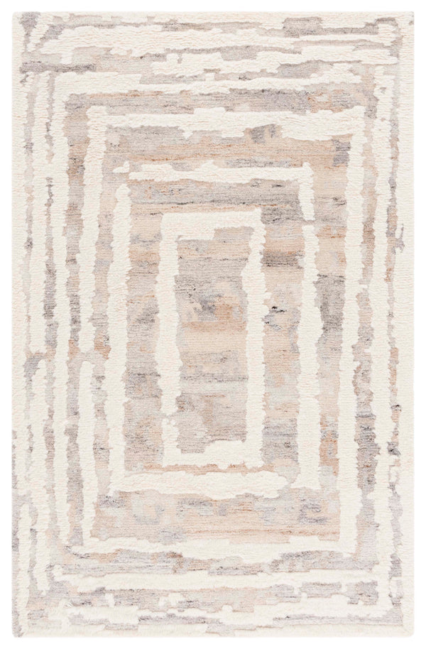 Safavieh Casablanca Modern Runner Rug - Hand-tufted Wool With Exquisite Abstract Design For Timeless Elegance Beige ,Ivory Wool Pile Csb449b-5