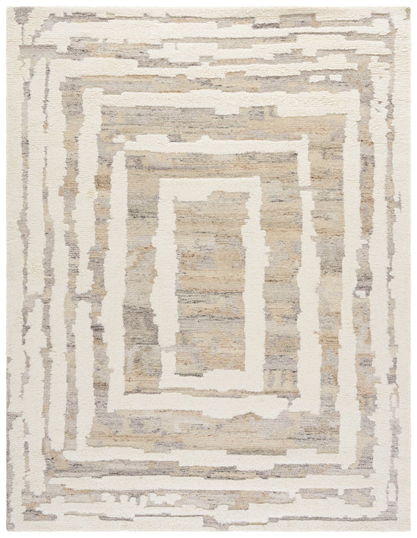 Safavieh Casablanca Modern Runner Rug - Hand-tufted Wool With Exquisite Abstract Design For Timeless Elegance Beige ,Ivory Wool Pile Csb449b-8