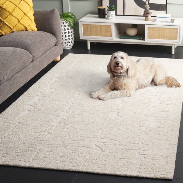 Safavieh Casablanca Modern Wool Runner - Hand-tufted, Plush Comfort For Elegant Hallways And Living Spaces Ivory Wool Pile Csb470a-5