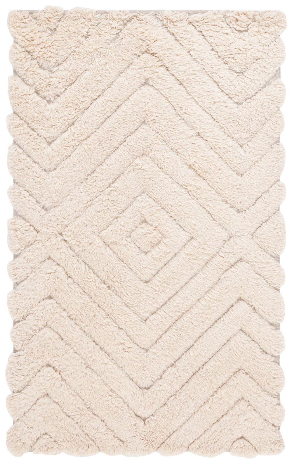 Safavieh Casablanca Handwoven Wool Area Rug - Luxurious Comfort, Timeless Elegance & Geometric Design For Any Space Beige Wool Csb495b-4