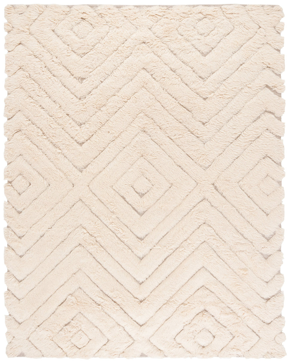 Safavieh Casablanca Handwoven Wool Area Rug - Luxurious Comfort, Timeless Elegance & Geometric Design For Any Space Beige Wool Csb495b-4