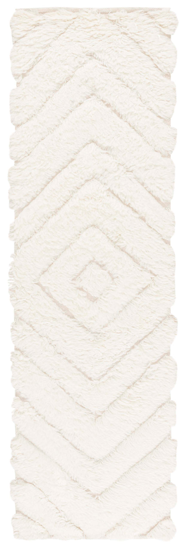 Safavieh Casablanca Luxurious Handwoven Wool Shag Rug In Ivory — Deep Plush Pile, Artisan Indian Craftsmanship 7'-0" x 7'-0" CSB497A-7R