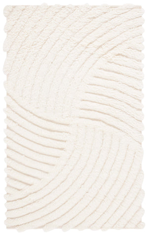 Safavieh Casablanca Handwoven Ivory Wool Rug 8X10 — Plush 1.75" Pile, Textured Organic Motif For Timeless Style 7'-0" x 7'-0" CSB498A-7R