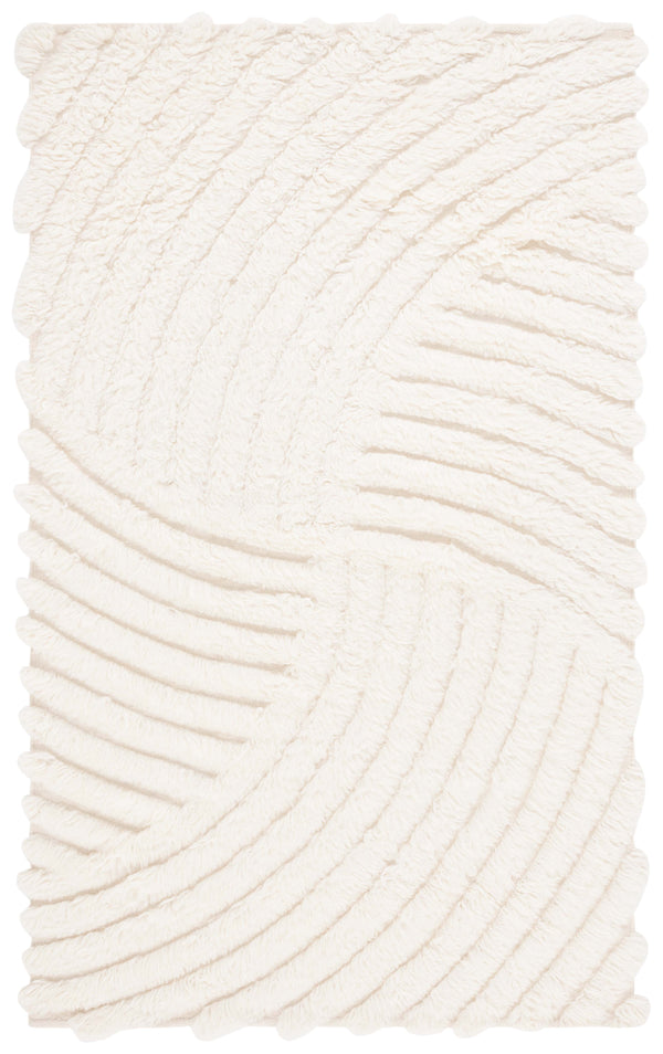 Safavieh Casablanca Handwoven Ivory Wool Rug 8X10 — Plush 1.75" Pile, Textured Organic Pattern, Timeless Elegance 2'-3" x 5'-0" CSB498A-25