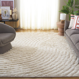 Safavieh Casablanca Handwoven Ivory Wool Rug 8X10 — Plush 1.75" Pile, Textured Organic Pattern, Timeless Elegance 2'-3" x 5'-0" CSB498A-25