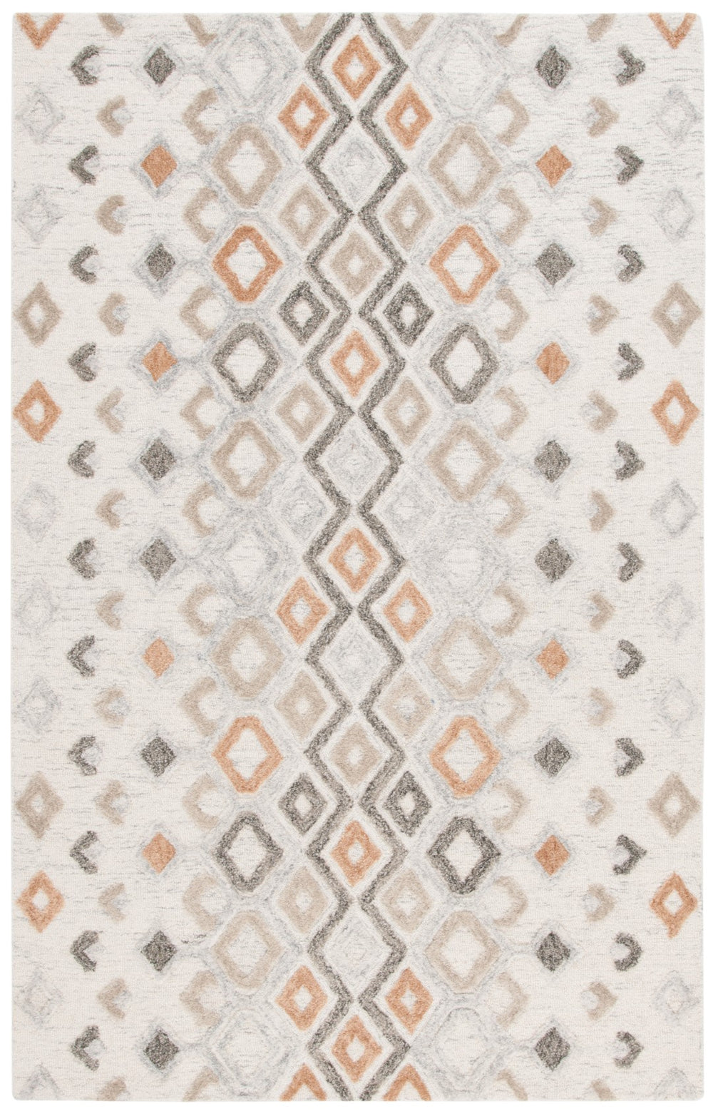 Safavieh Casablanca 645 Hand tufted Tansitional Rug Ivory / Rust 6' x 9'