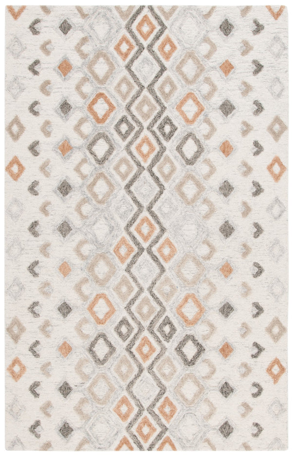 Safavieh Casablanca 645 Hand tufted Tansitional Rug Ivory / Rust 5' x 8'