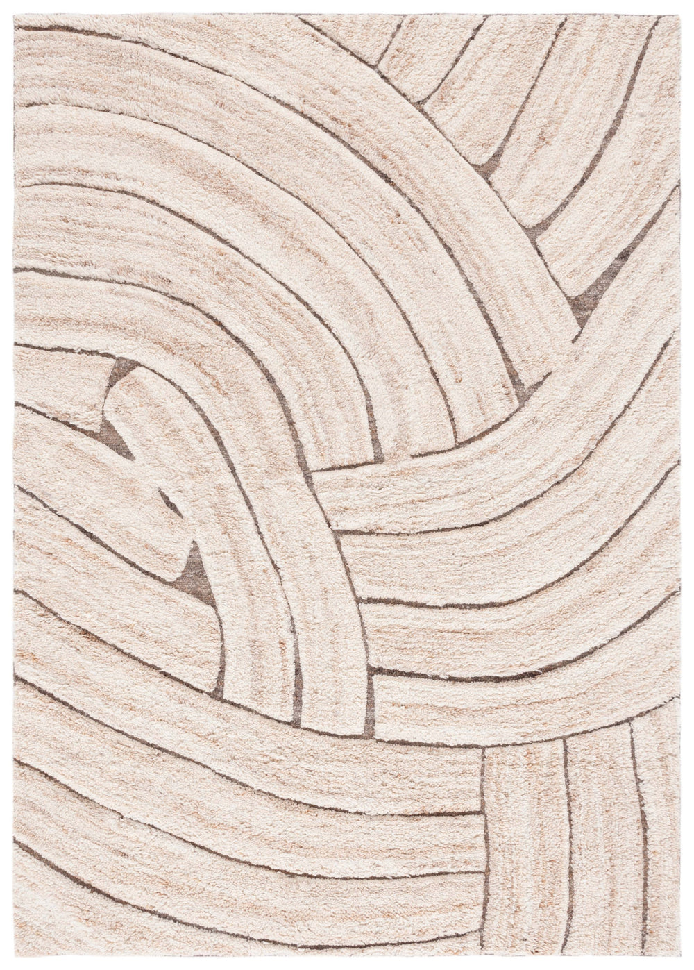 Safavieh Casablanca Handwoven Area Rug - Artisanal Luxury In Contemporary Organic Design For Elegant Spaces Natural ,Beige 80% Wool,20% Cotton Csb794b-5