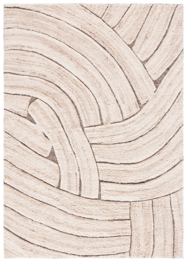 Safavieh Casablanca Handwoven Area Rug - Artisanal Luxury In Contemporary Organic Design For Elegant Spaces Natural ,Beige 80% Wool,20% Cotton Csb794b-5