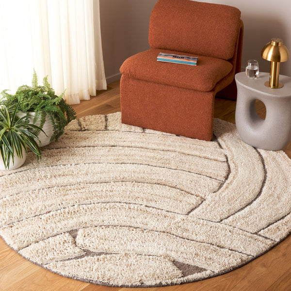 Safavieh Casablanca Handwoven Area Rug - Artisanal Luxury In Contemporary Organic Design For Elegant Spaces Natural ,Beige 80% Wool,20% Cotton Csb794b-5