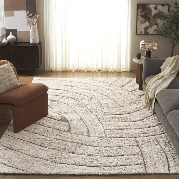 Safavieh Casablanca Handwoven Area Rug - Artisanal Luxury In Contemporary Organic Design For Elegant Spaces Natural ,Beige 80% Wool,20% Cotton Csb794b-5