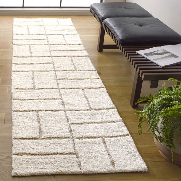 Safavieh Casablanca Handwoven Area Rug - Elegant Wool & Jute Blend, Modern Geometric Design For Cozy Spaces Natural ,Ivory 90% Wool,10% Jute Csb795a-6sq