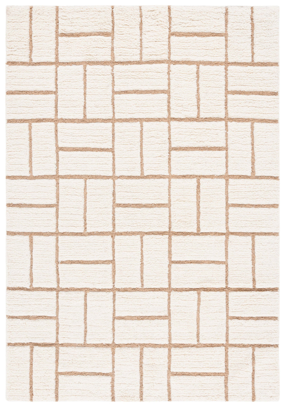 Safavieh Casablanca Handwoven Area Rug - Elegant Wool & Jute Blend, Modern Geometric Design For Cozy Spaces Natural ,Ivory 90% Wool,10% Jute Csb795a-6sq