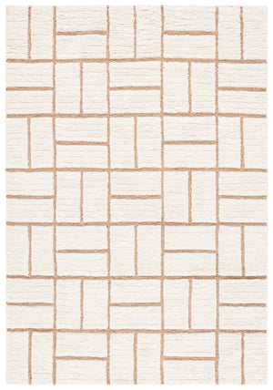 Safavieh Casablanca Handwoven Area Rug - Elegant Wool & Jute Blend, Modern Geometric Design For Cozy Spaces Natural ,Ivory 90% Wool,10% Jute Csb795a-6sq