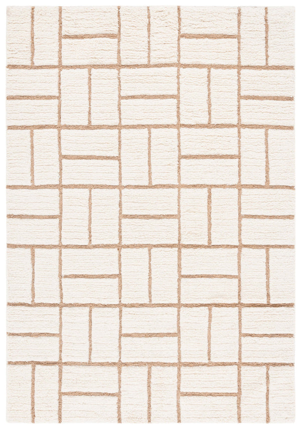 Safavieh Casablanca Handwoven Area Rug - Elegant Wool & Jute Blend, Modern Geometric Design For Cozy Spaces Natural ,Ivory 90% Wool,10% Jute Csb795a-6sq