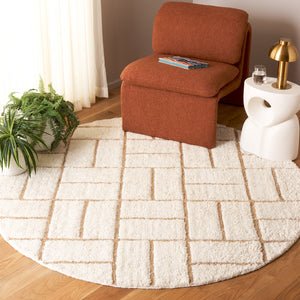 Safavieh Casablanca Handwoven Area Rug - Elegant Wool & Jute Blend, Modern Geometric Design For Cozy Spaces Natural ,Ivory 90% Wool,10% Jute Csb795a-6sq