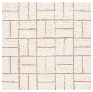 Safavieh Casablanca Handwoven Area Rug - Elegant Wool & Jute Blend, Modern Geometric Design For Cozy Spaces Natural ,Ivory 90% Wool,10% Jute Csb795a-6sq