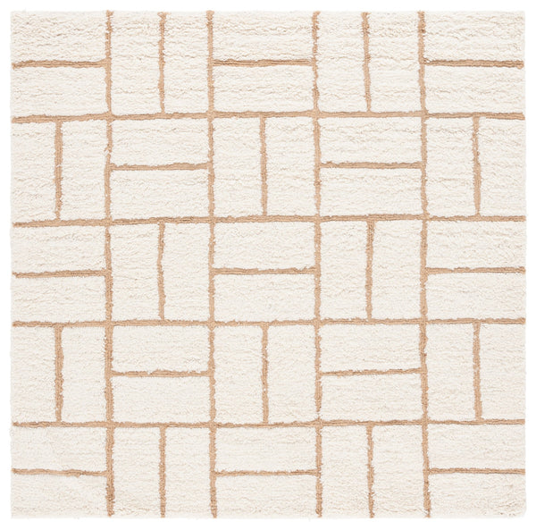 Safavieh Casablanca Handwoven Area Rug - Elegant Wool & Jute Blend, Modern Geometric Design For Cozy Spaces Natural ,Ivory 90% Wool,10% Jute Csb795a-6sq