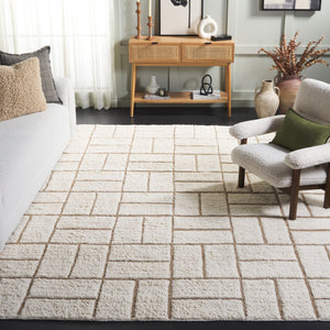 Safavieh Casablanca Handwoven Area Rug - Elegant Wool & Jute Blend, Modern Geometric Design For Cozy Spaces Natural ,Ivory 90% Wool,10% Jute Csb795a-6sq